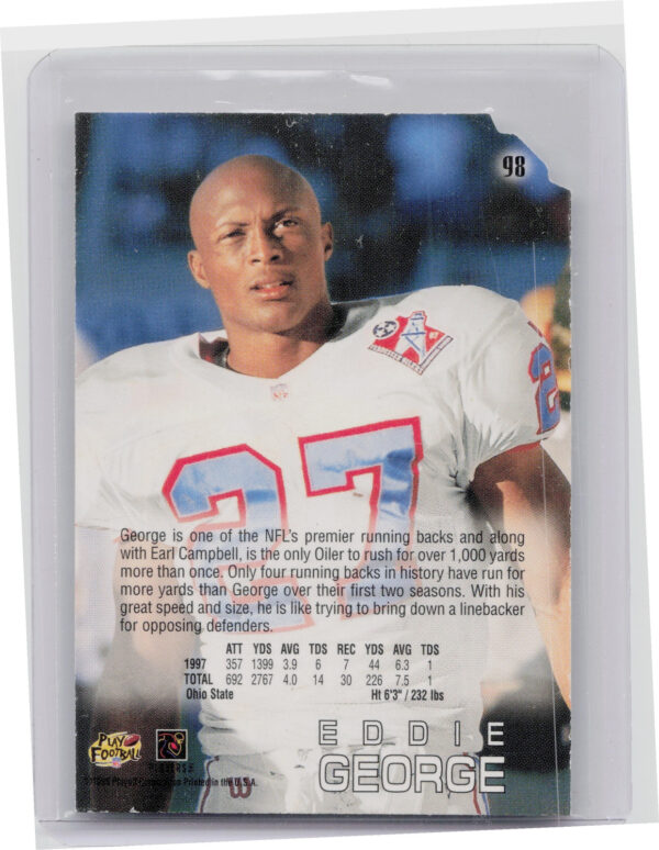 1998 Playoff Absolute Retail Eddie George Red #98 Oilers - Image 3