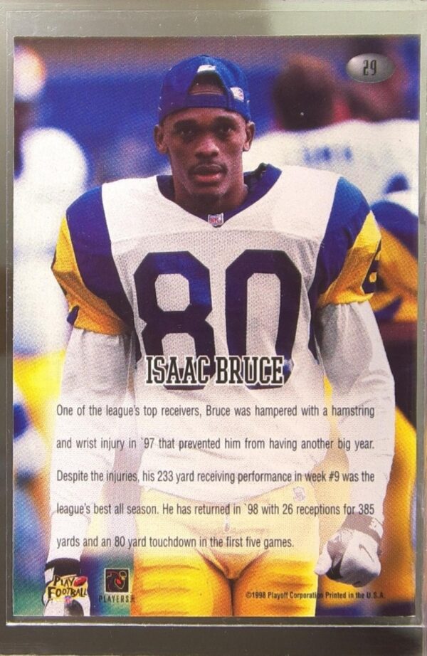 1998 Playoff Momentum Retail Isaac Bruce #29 Rams - Image 3