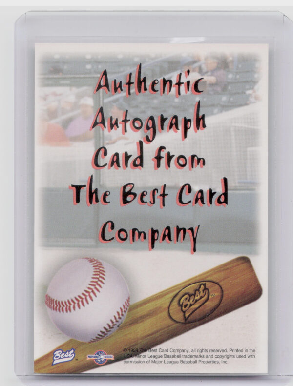 1998 Team Best A.J. Zapp AU #NNO Braves Autographs Player of the Year - Image 3