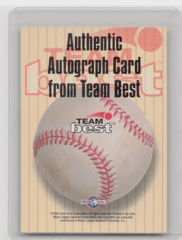 1998 Team Best Dean Crow AU #NNO Tigers Autographs Signature Series - Image 3
