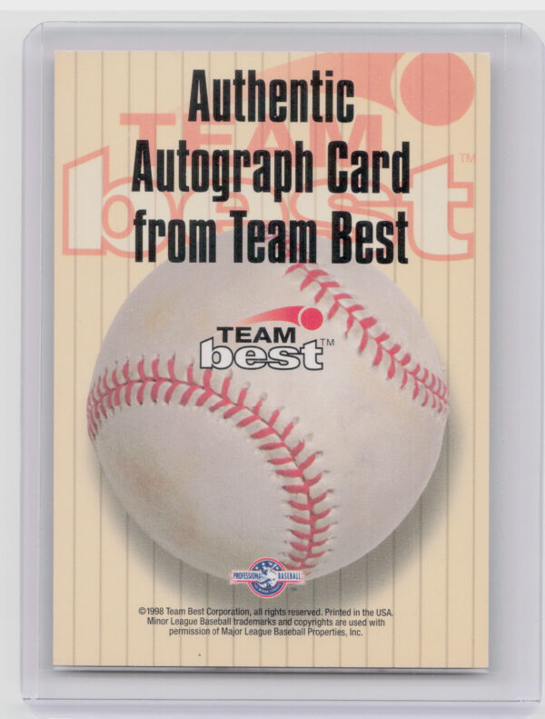 1998 Team Best Pablo Ozuna AU #NNO Chiefs Autographs Signature Series - Image 3