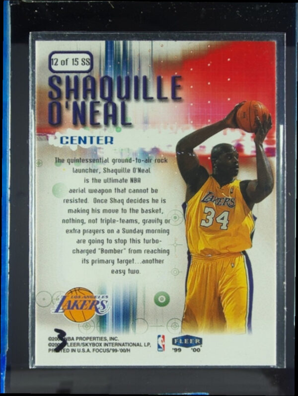 1999-00 Fleer Focus Shaquille O'Neal #12 SS Lakers Soar Subjects - Image 3