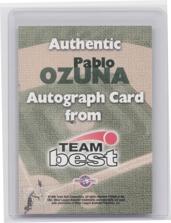 1999 Team Best Rookie Pablo Ozuna AU #NNO Chiefs Autographs - Image 3