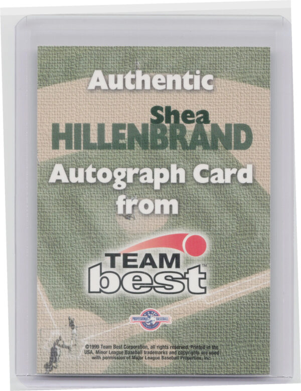 1999 Team Best Rookie Shea Hillenbrand AU #NNO Cats Autographs - Image 3