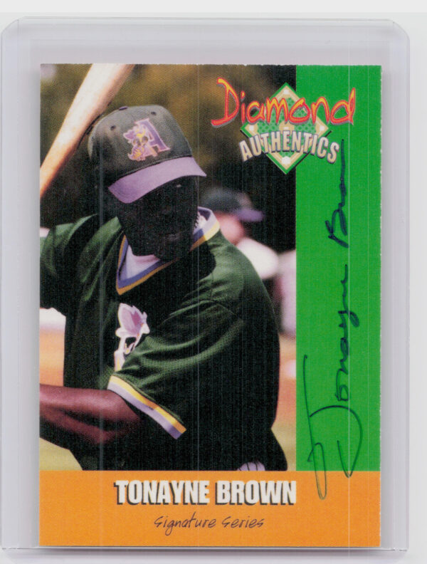 2000 Diamond Authentics Autographs Tonayne Brown AU SN3250 #17 GreenJackets