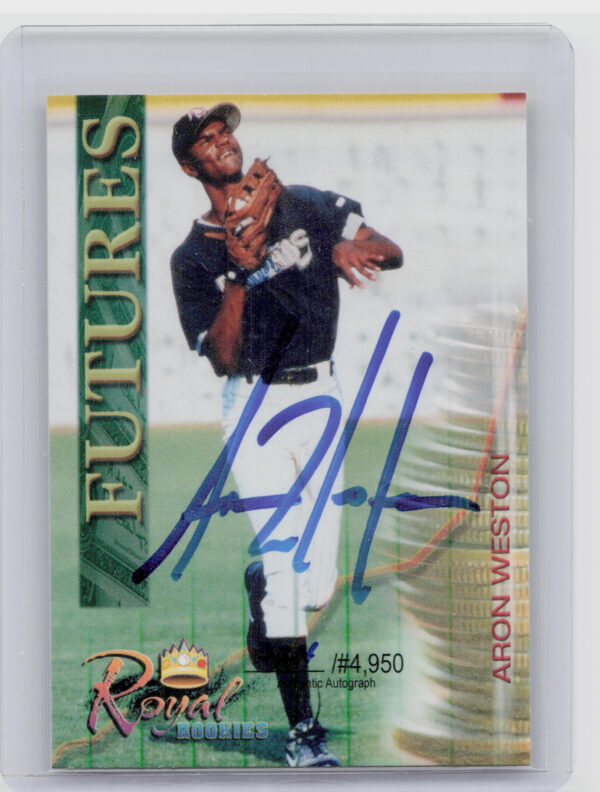 2000 Royal Rookies Futures Aron Weston AU SN4950 #2 Crawdads Autographs