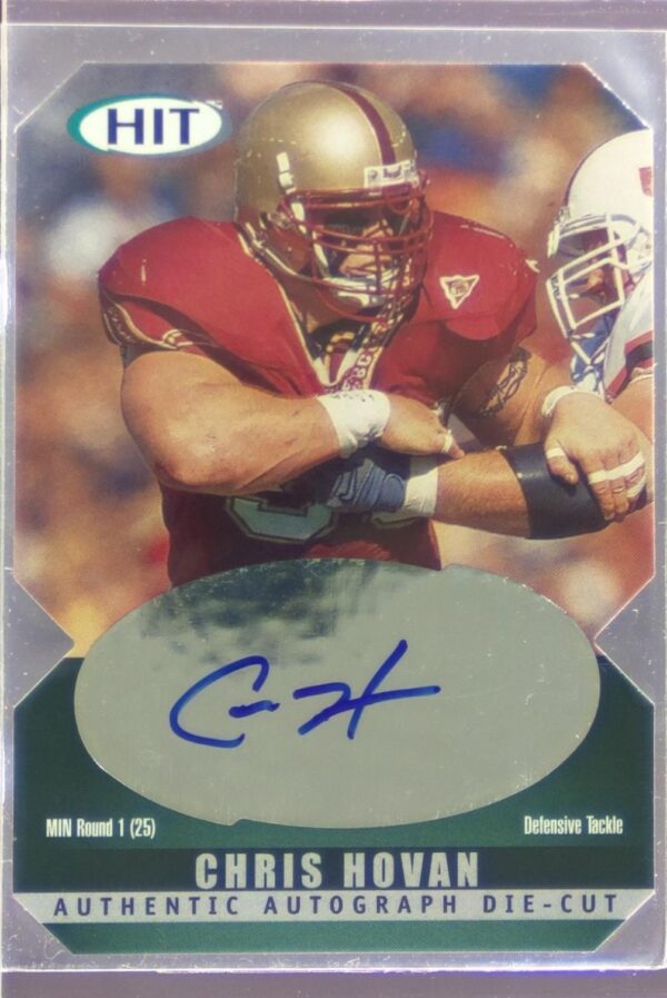 2000 SAGE HIT Chris Hovan Auto RC #42 Eagles Autographs Diamond Die-Cut