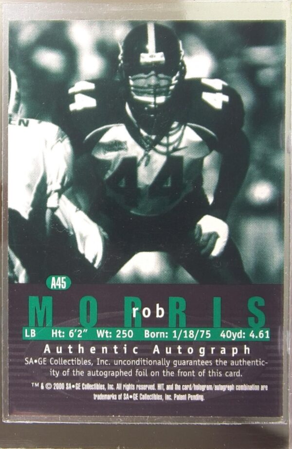 2000 SAGE HIT Rob Morris Auto RC #A45 Cougars Autographs Emerald - Image 3