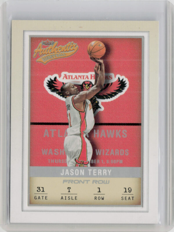 2001-02 Fleer Authentix Jason Terry Front Row Parallel SN100 #80 Hawks