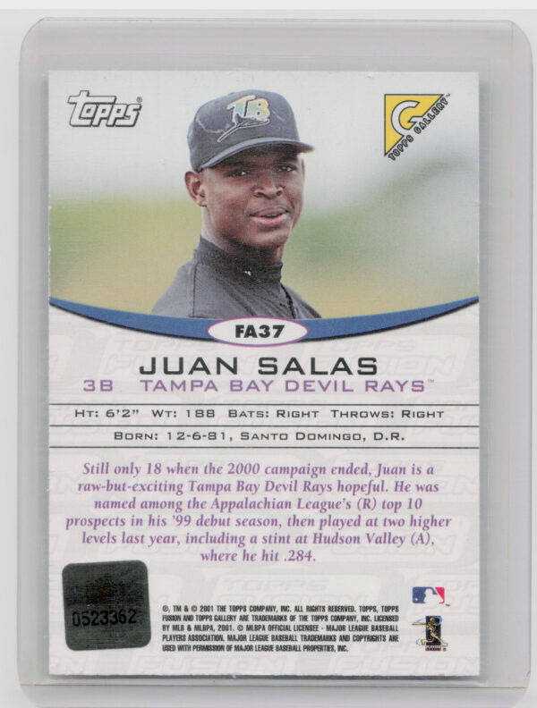 2001 Topps Fusion Juan Salas AU #FA37 Rays Autographs - Image 3