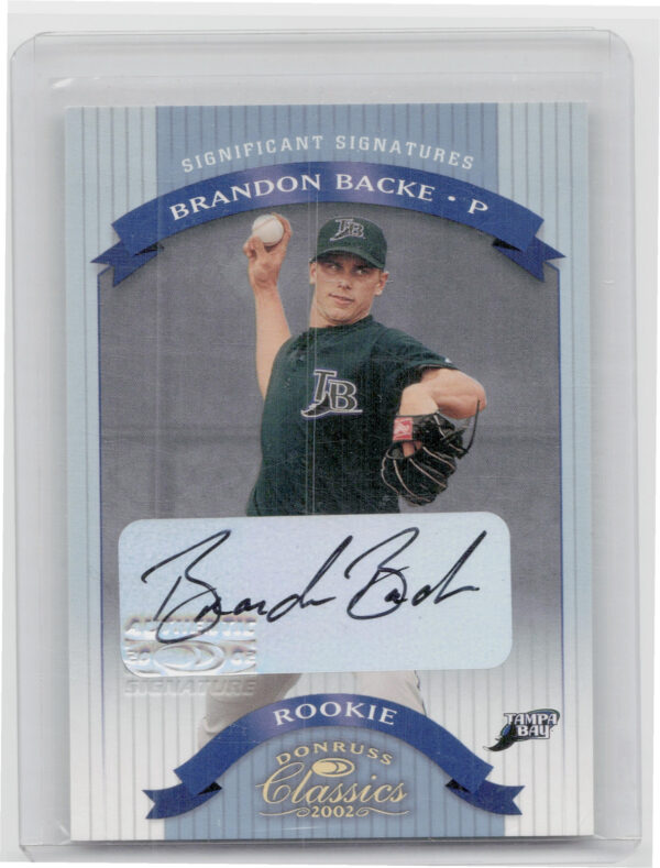 2002 Donruss Classics Brandon Backe AU SN500 #134 Rays Significant Signatures