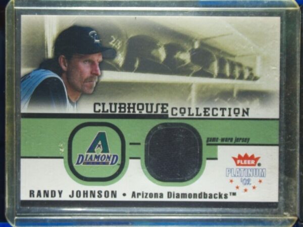 2002 Fleer Platinum Randy Johnson MEM Diamondbacks Clubhouse Collection