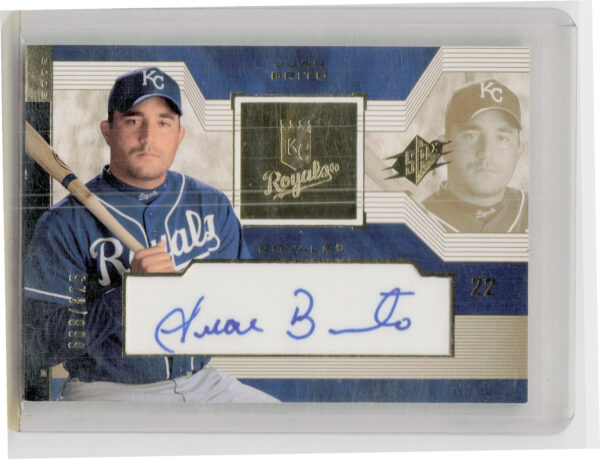 2002 Upper Deck Rookie Update Juan Brito AU SN825 RC #247 Royals 2002 SPx Update