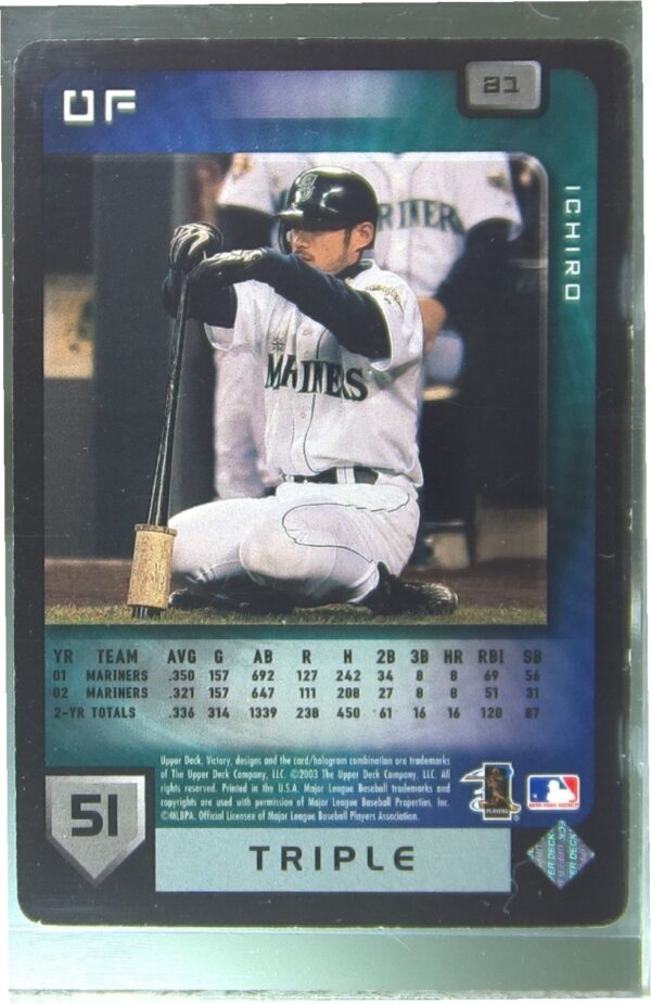 2003 Upper Deck Victory Ichiro Suzuki #81 Mariners - Image 3