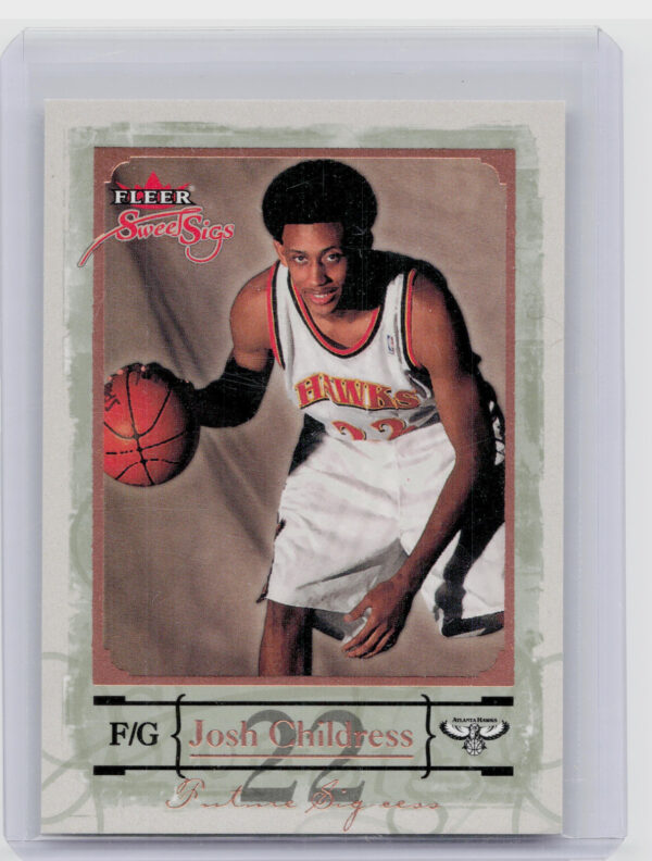 2004-05 Fleer Sweet Sigs Josh Childress RC SN999 #92 Hawks