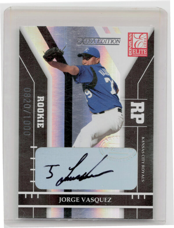 2004 Donruss Elite Extra Edition Jorge Vasquez AU RC SN1000 #256 Royals