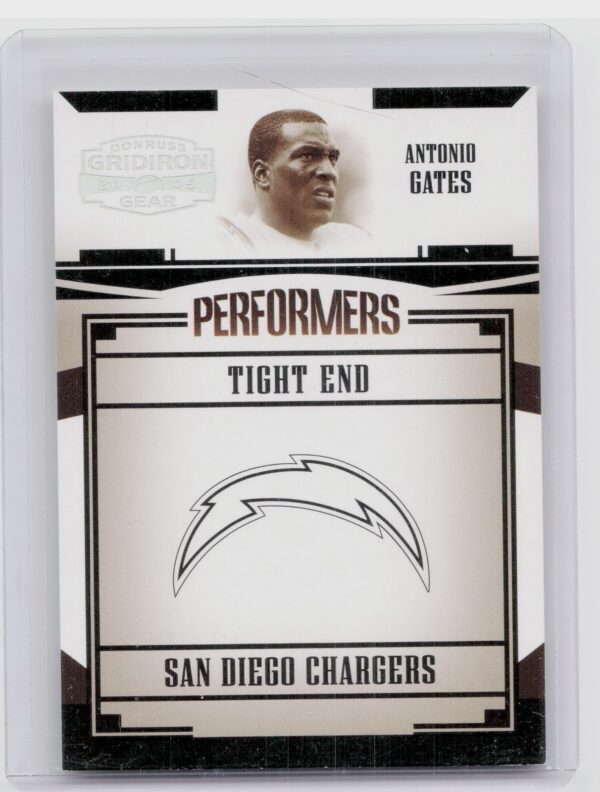 2005 Donruss Gridiron Gear Antonio Gates SN250 #P-2 Chargers Performers Silver H