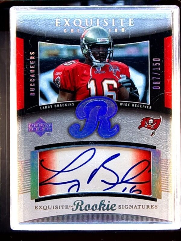 2005 UD Exquisite Collection Larry Brackins Auto /150 RC #76 Buccaneers