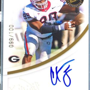 2007 Press Pass Charles Johnson Auto /100 #NNO Bulldogs Autographs Gold
