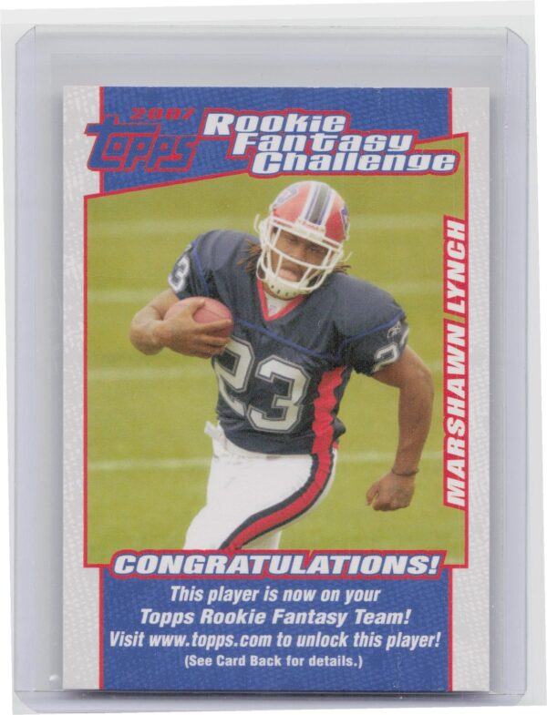2007 Topps Marshawn Lynch #3 Bills Rookie Fantasy Challenge