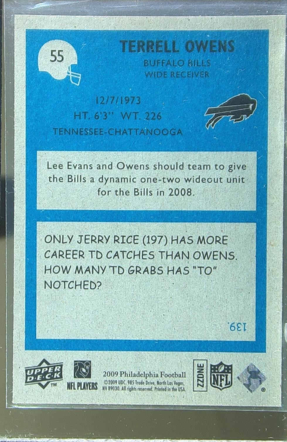 2009 Philadelphia Terrell Owens #55 Bills - Image 3