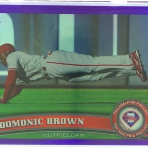 2011 Topps Chrome Domonic Brown Purple Refractors /499 RC #186 Phillies
