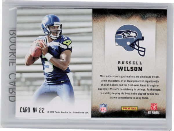 2012 Score Russell Wilson #22 Seahawks Hot Rookies - Image 3