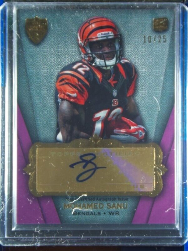 2012 Topps Supreme Mohamed Sanu AU SN25 #SRA-MS Bengals Rookie Autographs Violet
