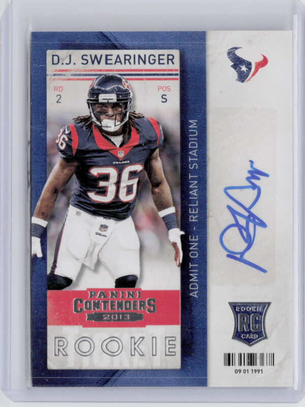 2013 Panini Contenders DJ Swearinger AU SP VAR #135 Texans