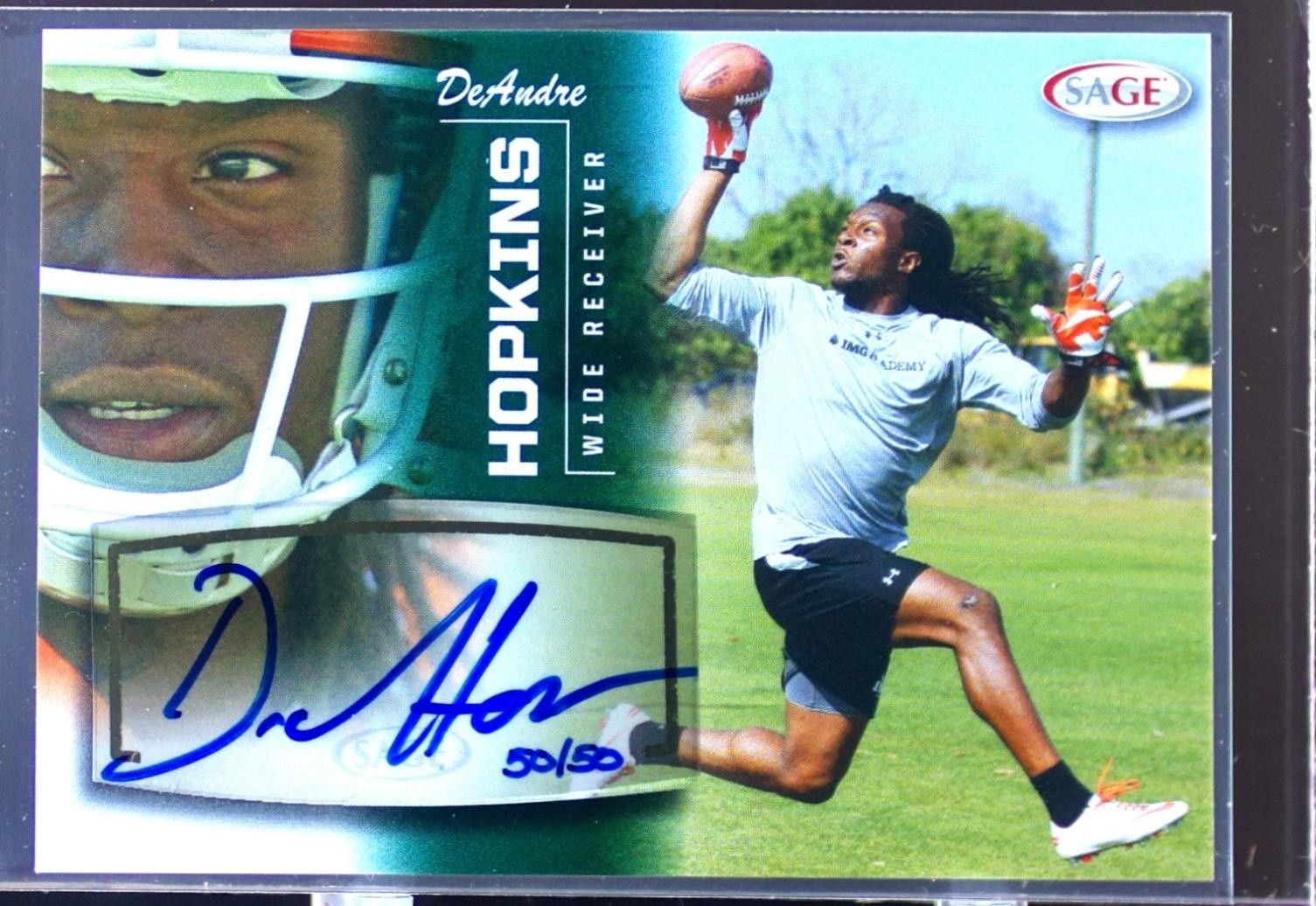 2013 SAGE DeAndre Hopkins Auto /50 RC #20 Tigers Autographs Green