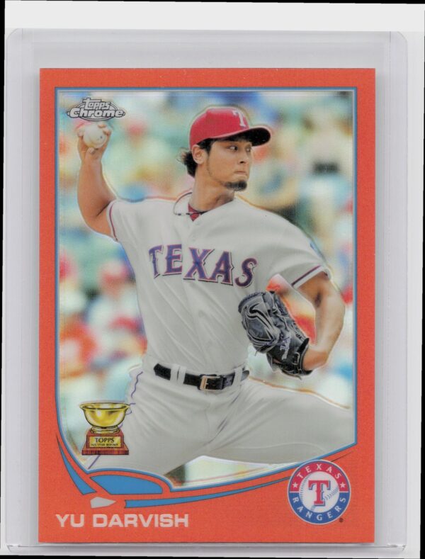 2013 Topps Chrome Yu Darvish Orange Refractors #199 Rangers