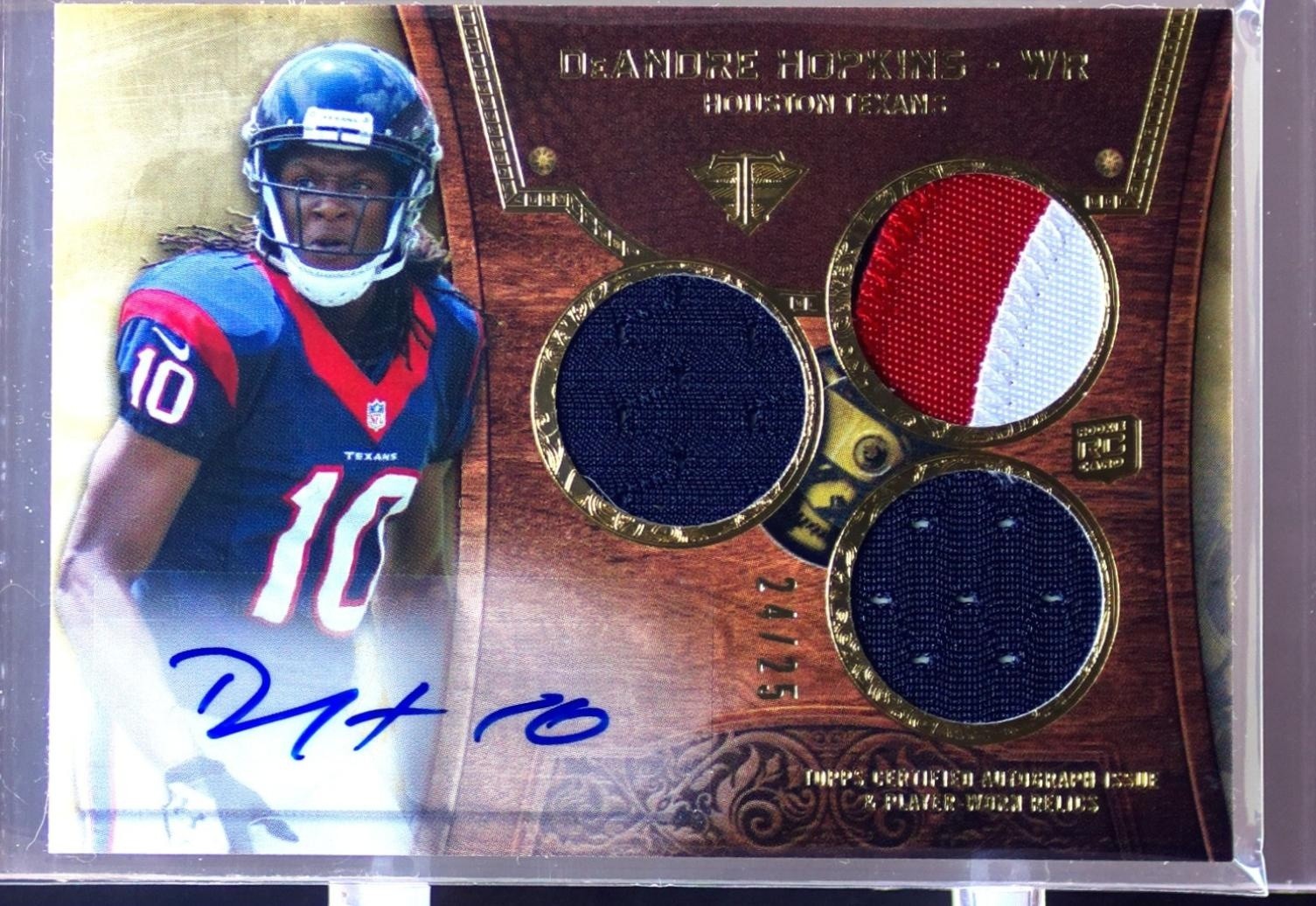 2013 Triple Threads DeAndre Hopkins Gold Auto /25 JSY #118 Texans RC RPA