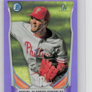 2014 Bowman Miguel Alfredo Gonzalez /199 #BCP105 Phillies Chrome Prospects Purp