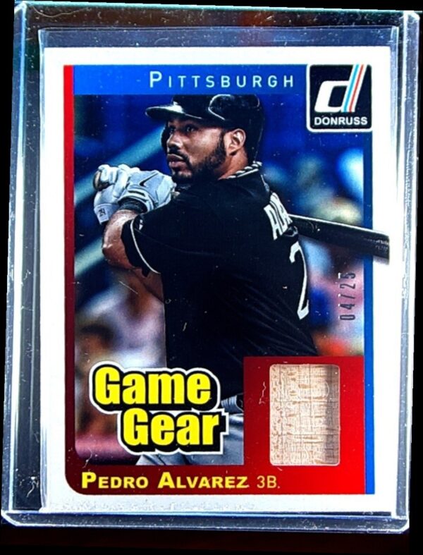 2014 Donruss Pedro Alvarez /25 JSY #45 Pirates Game Gear Prime
