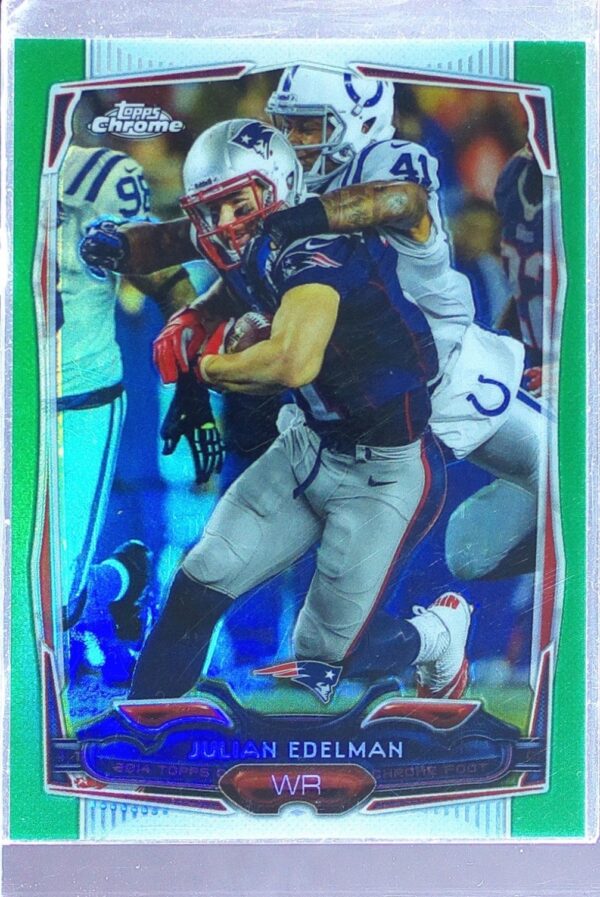 2014 Topps Chrome Julian Edelman Green Refractor #105 Patriots