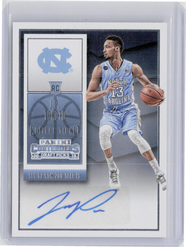 2015-16 Panini Contenders Draft Picks J.P. Tokoto AU #117 Heels College Draft Ti
