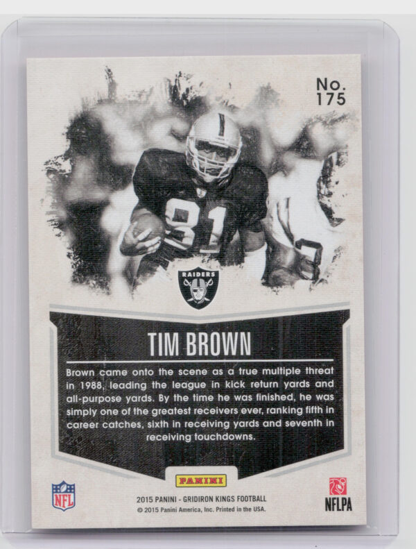 2015 Panini Gridiron Kings Tim Brown Red Framed #175 Raiders - Image 3
