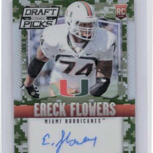 2015 Panini Prizm Collegiate Draft Picks Ereck Flowers AU SN199 #174 Hurricanes