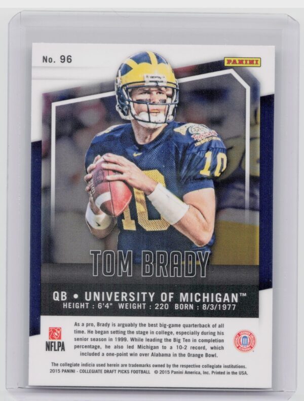 2015 Panini Prizm Collegiate Draft Picks Tom Brady #96 Wolverines - Image 3