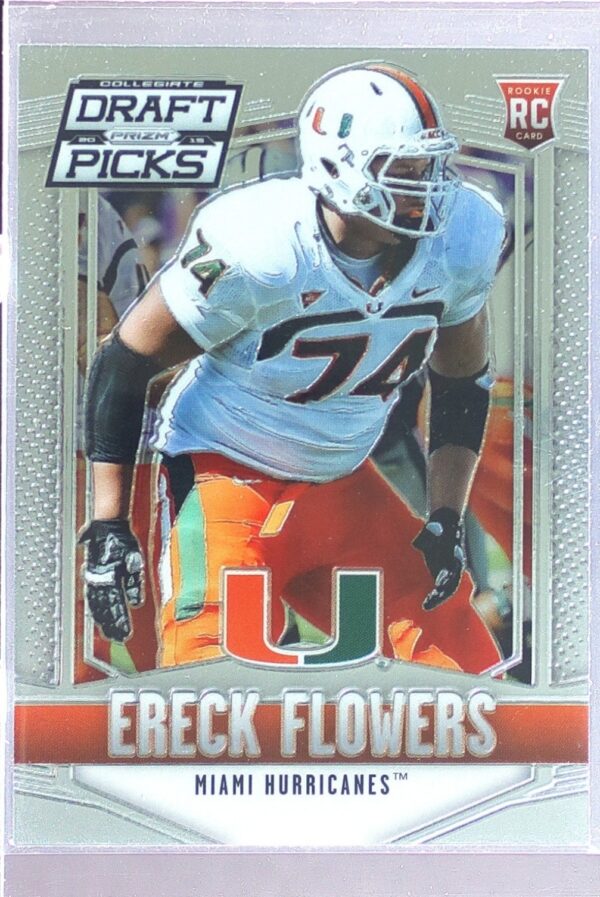 2015 Prizm Collegiate Draft Picks Ereck Flowers RC #174 Hurricanes