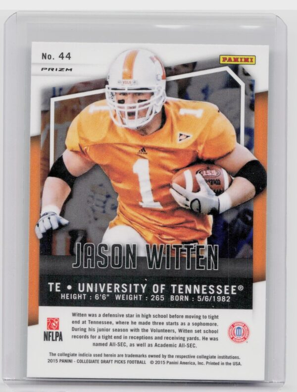 2015 Prizm Collegiate Draft Picks Jason Witten Prizms #44 Volunteers - Image 3