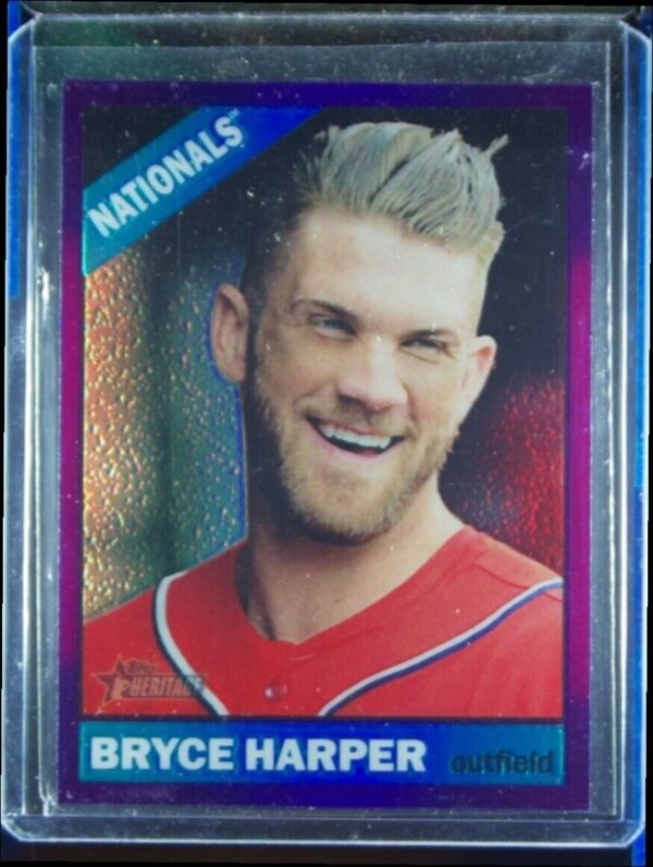 2015 Topps Heritage Bryce Harper Chrome Purple Refractor #THC-440 Nationals