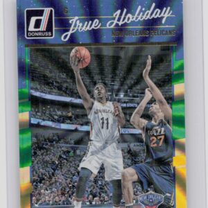 2016-17 Donruss Jrue Holiday Green and Yellow Holo Laser #99 Pelicans
