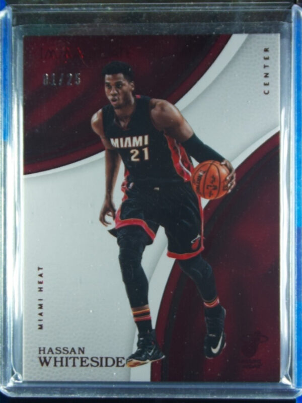 2016-17 Panini Immaculate Collection Hassan Whiteside Red SN25 #39 Heat