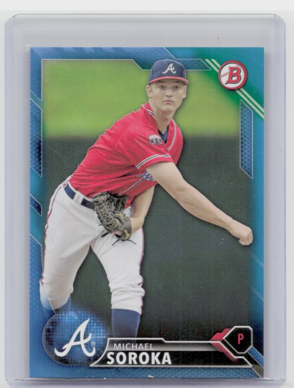 2016 Bowman Michael Soroka SN150 #BP82 Braves Prospects Blue