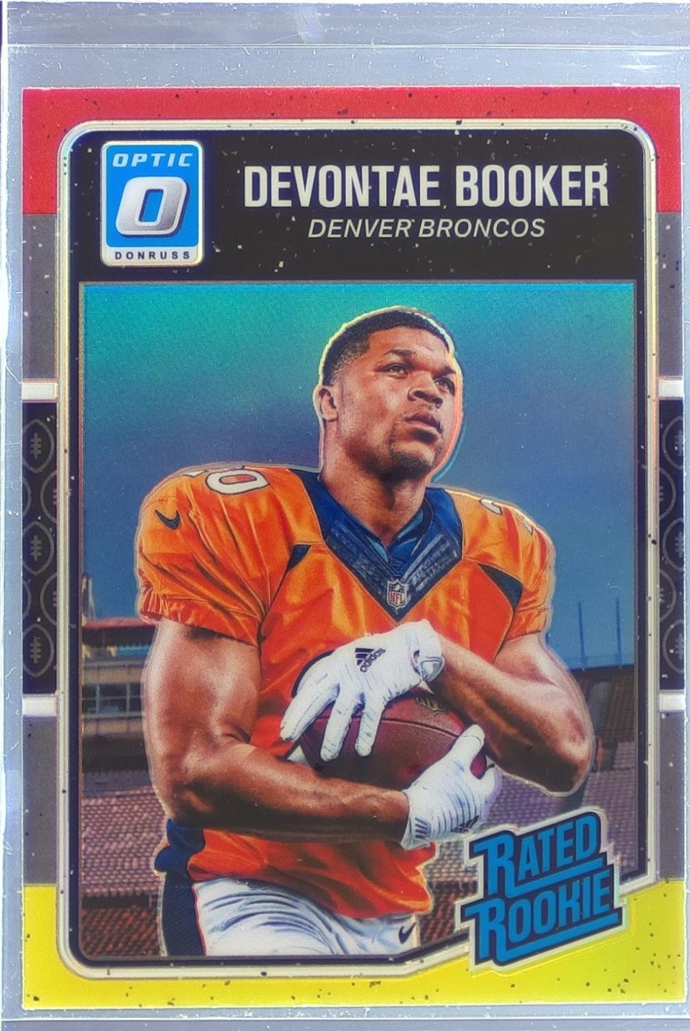 2016 Donruss Optic Devontae Booker Red and Yellow RC #166 Broncos