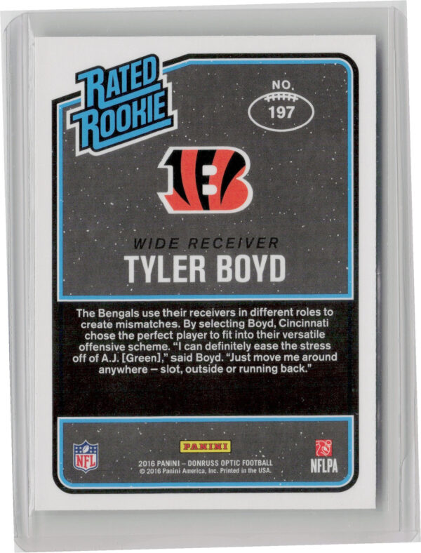 2016 Donruss Optic Tyler Boyd Holo #197 Bengals - Image 3