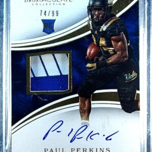 2016 Immaculate Collegiate Paul Perkins AUTO /99 JSY #129 Bruins Patch
