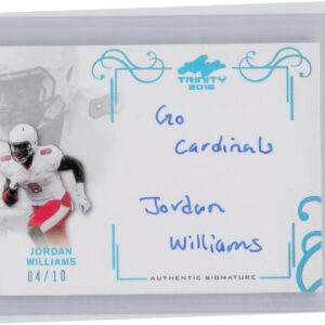 2016 Leaf Trinity Jordan Williams AU SN10 #A-JW2 Cardinals Signatures Blue Spect