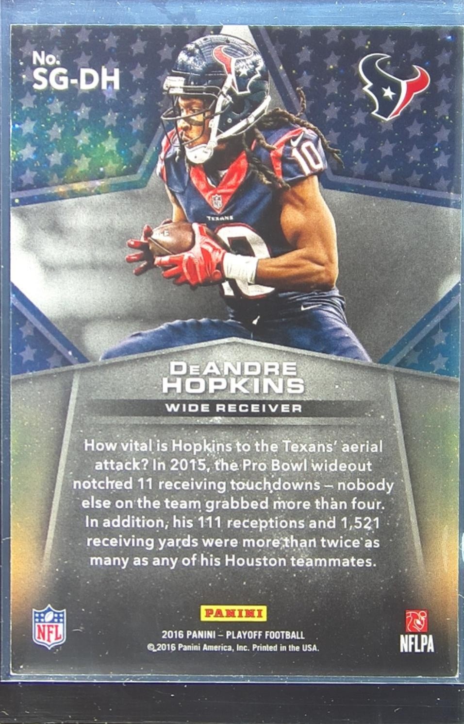 2016 Playoff DeAndre Hopkins /199 #SG-DH Texans Star Gazing Kickoff - Image 3